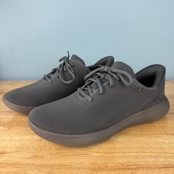 Kizik Madrid Eco Knit Shoes Mens 10 Womens‎ 11.5 Graphite Gray Sneakers Lace Up - Picture 1 of 9